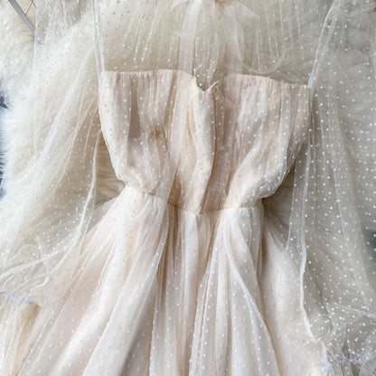 Cute Tulle Long Sleeve Dress A Line Short Dress RF0133