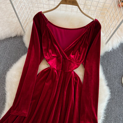 Cute A Line V Neck Long Sleeve Short Dress Fashion Dress RF0130