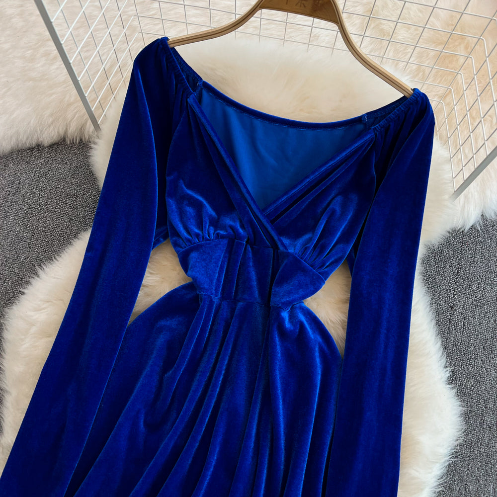 Cute A Line V Neck Long Sleeve Short Dress Fashion Dress RF0130