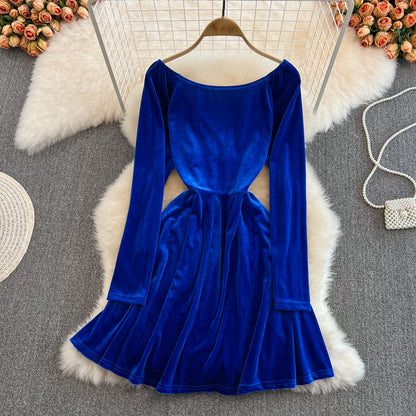 Cute A Line V Neck Long Sleeve Short Dress Fashion Dress RF0130