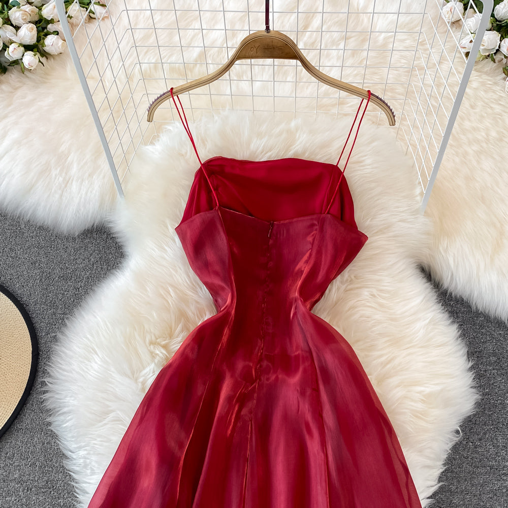 Red Tulle Short Dress A Line Fashion Dress RF0128