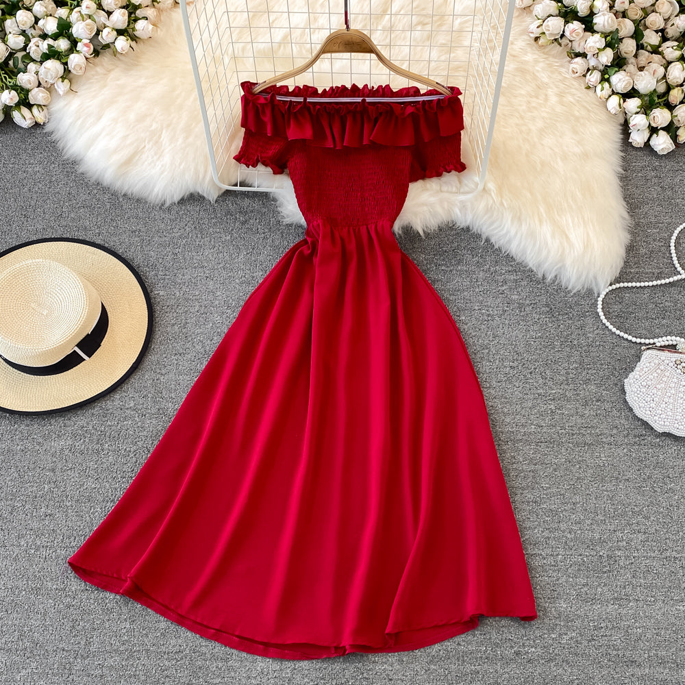 Cute A Line Off Shoulder Dress Short Dress RF0126