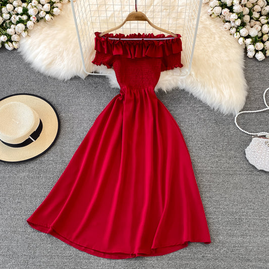 Cute A Line Off Shoulder Dress Short Dress RF0126