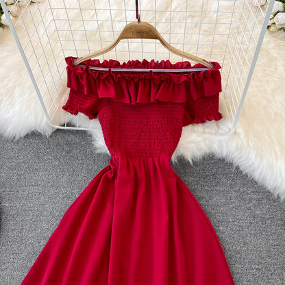 Cute A Line Off Shoulder Dress Short Dress RF0126