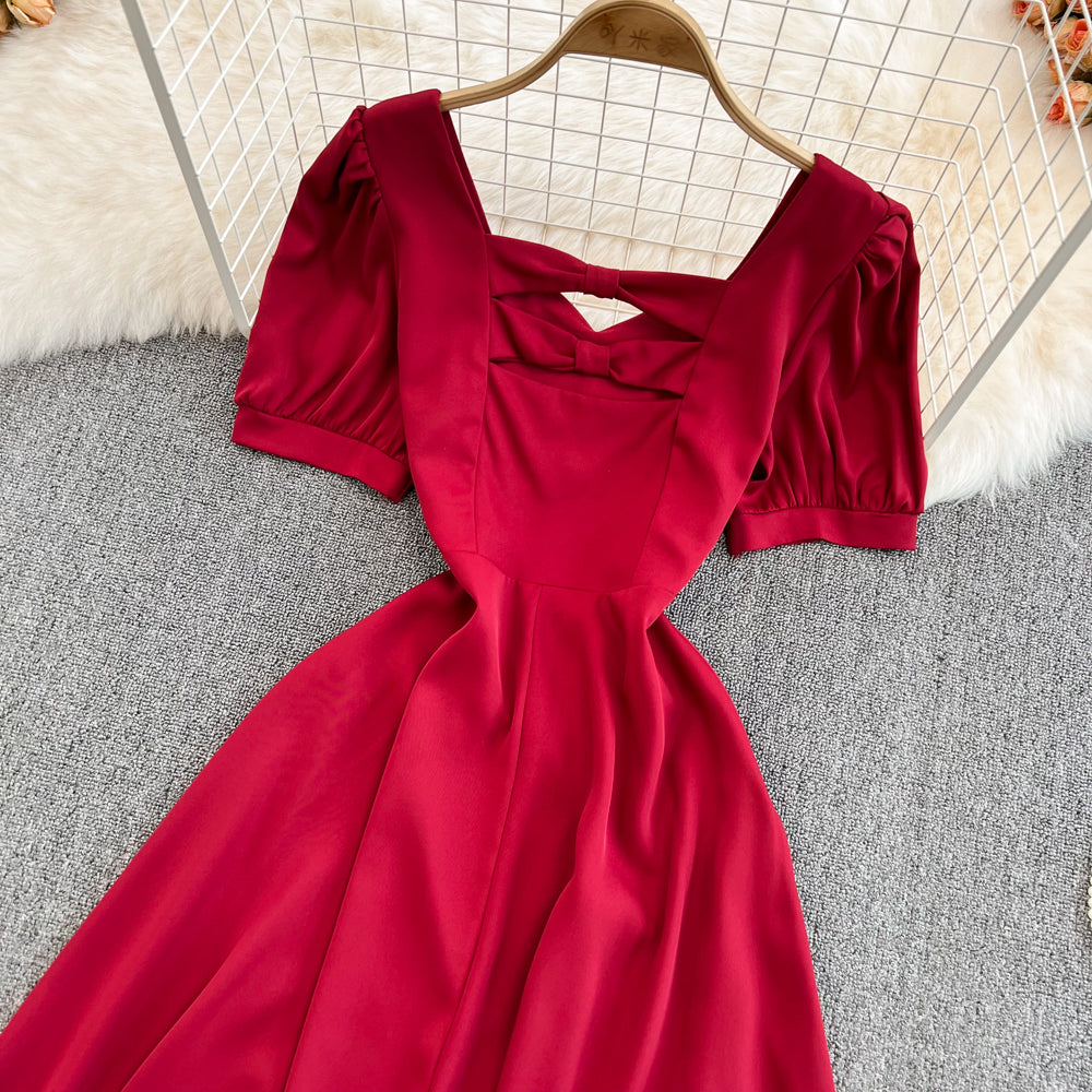 Cute Bow A Line Short Dress Fashion Dress RF0123