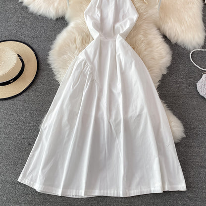 White A Line Backless Short Dress Fashion Dress RF0122