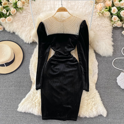 Cute Velvet Long Sleeve Dress Fashion Dress RF0119