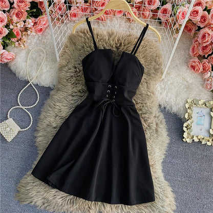 A Line Lace Up Dress Fashion Dress RF0116