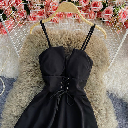 A Line Lace Up Dress Fashion Dress RF0116