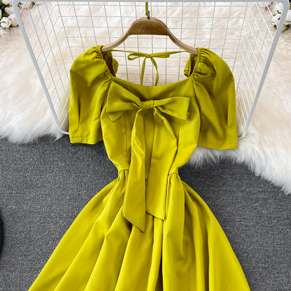 Cute Bow A Line Short Dress RF0114
