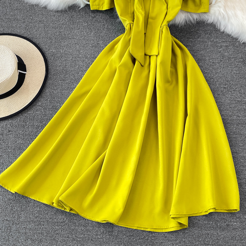 Cute Bow A Line Short Dress RF0114
