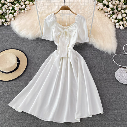 Cute Bow A Line Short Dress RF0114