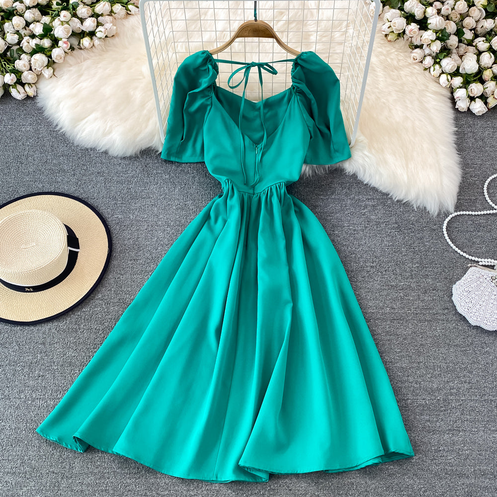 Cute Bow A Line Short Dress RF0114