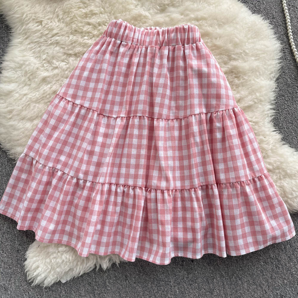 Cute Plaid Two Piece Dress A Line Fashion Dress RF0112