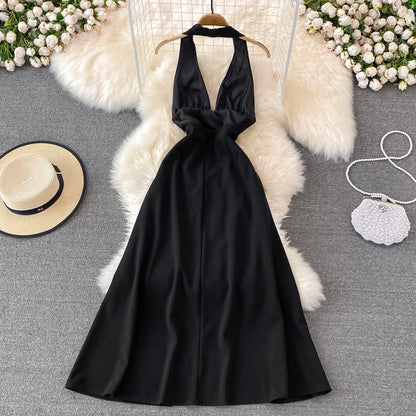 Black A Line Short Dress Backless Party Dress RF0110