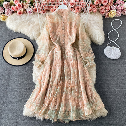 Cute Tulle Lace Long Sleeve Dress Fashion Dress RF0104