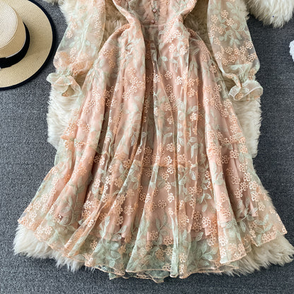 Cute Tulle Lace Long Sleeve Dress Fashion Dress RF0104