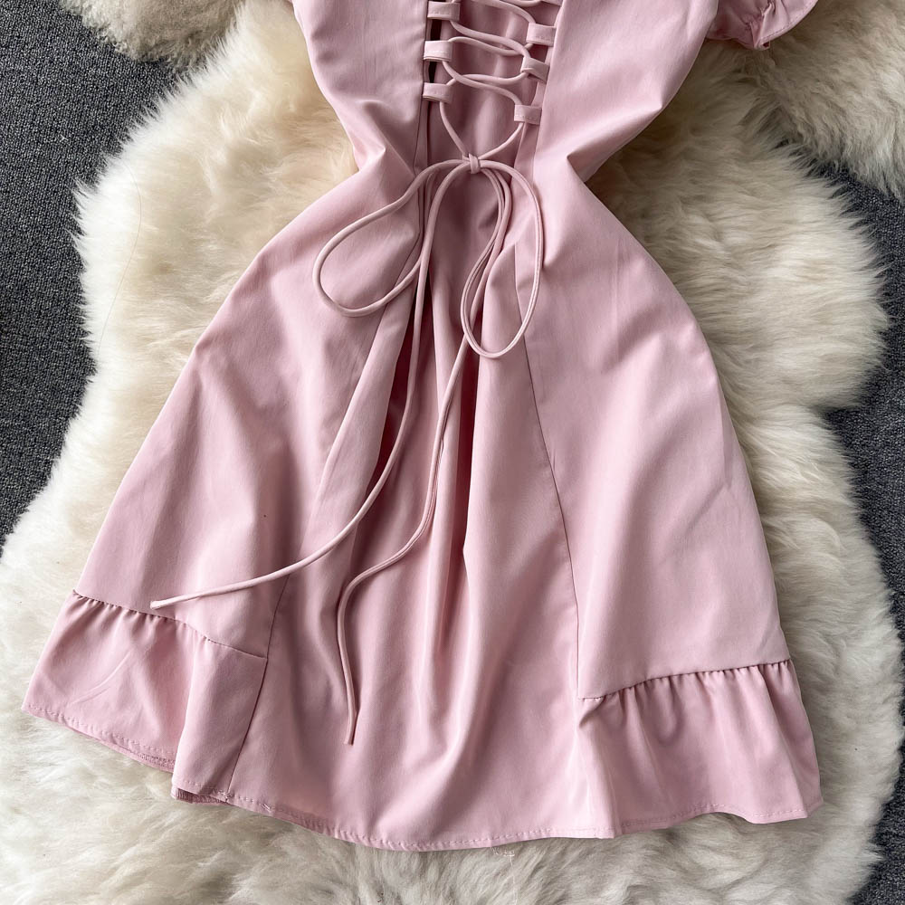 Cute A Line Lace Up Dress Fashion Girl Dress RF0101