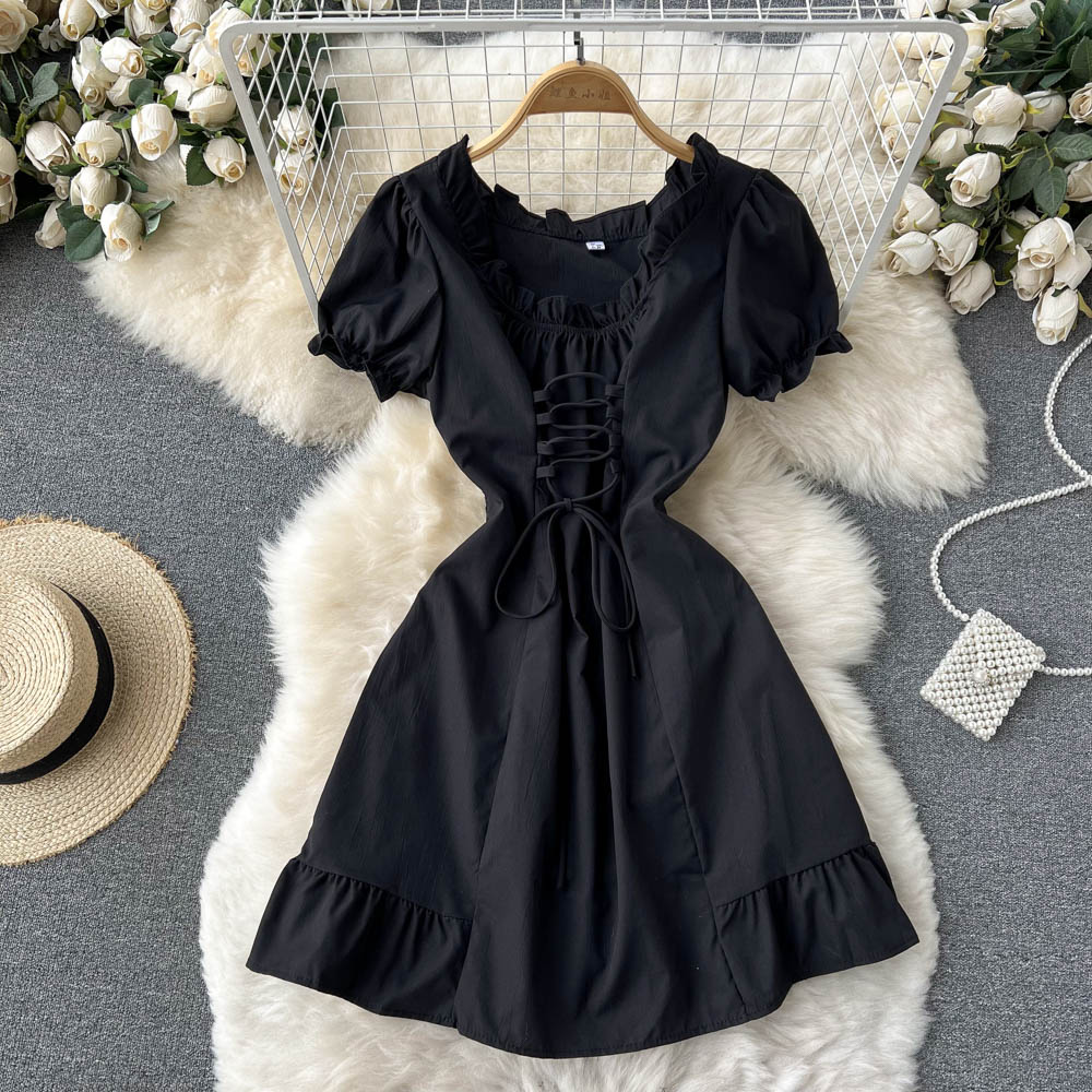 Cute A Line Lace Up Dress Fashion Girl Dress RF0101