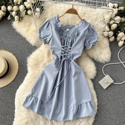 Cute A Line Lace Up Dress Fashion Girl Dress RF0101
