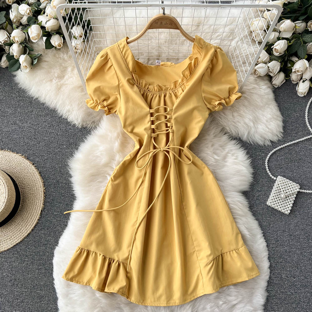 Cute A Line Lace Up Dress Fashion Girl Dress RF0101