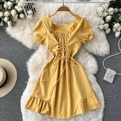 Cute A Line Lace Up Dress Fashion Girl Dress RF0101