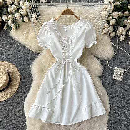 Cute A Line Lace Up Dress Fashion Girl Dress RF0101