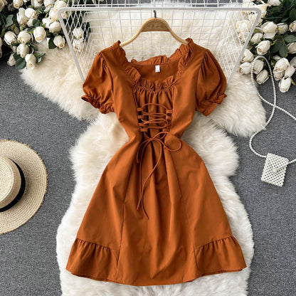 Cute A Line Lace Up Dress Fashion Girl Dress RF0101