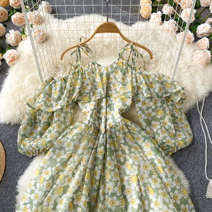 Green A Line Short Dress Fashion Dress RF0100