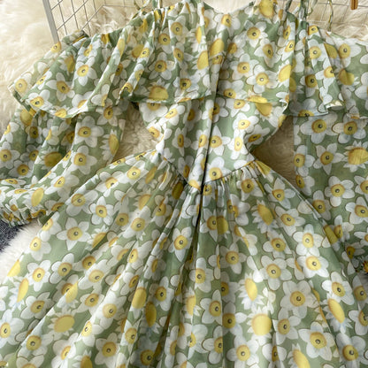 Green A Line Short Dress Fashion Dress RF0100
