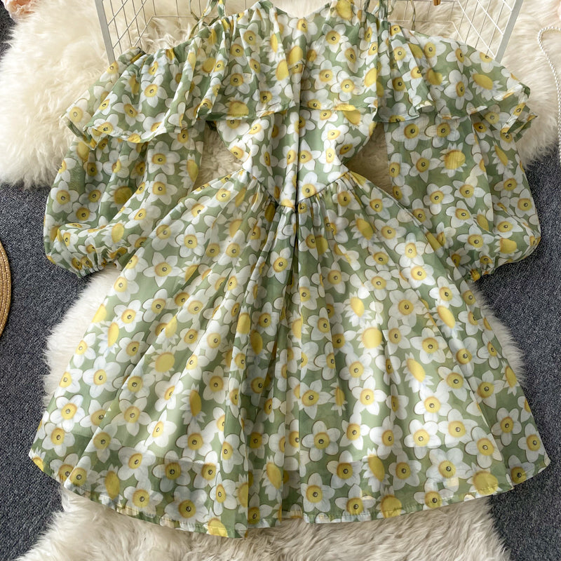 Green A Line Short Dress Fashion Dress RF0100
