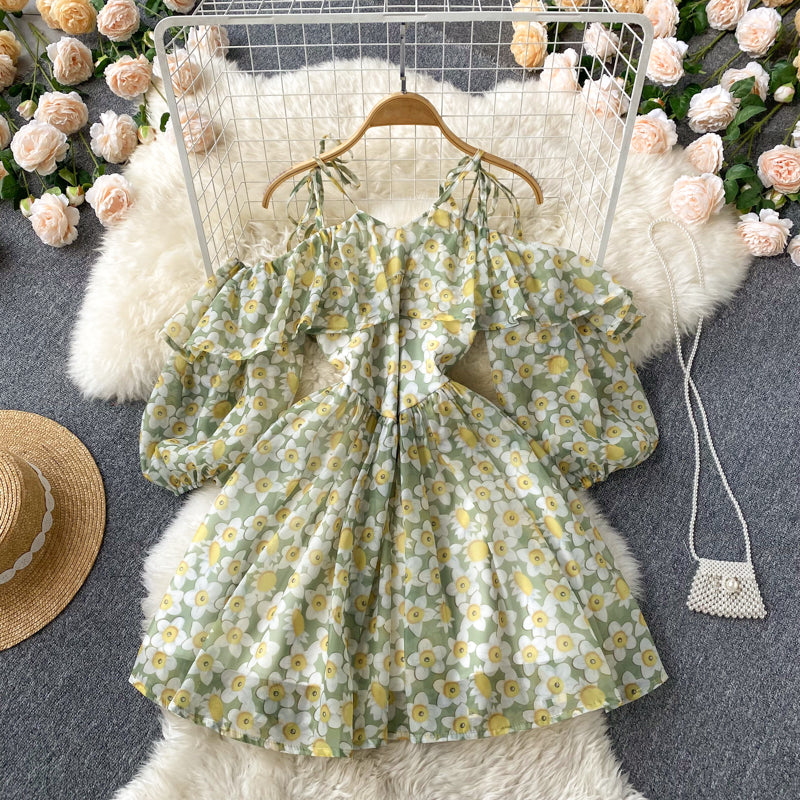 Green A Line Short Dress Fashion Dress RF0100