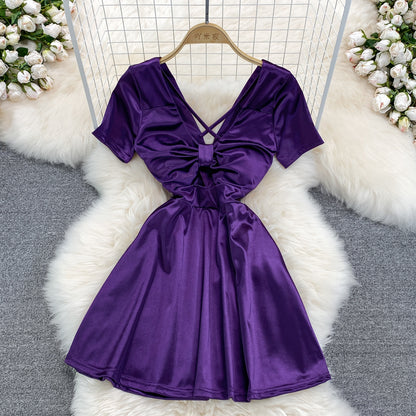 Sexy Bow Short A Line Dress Fashion Dress RF0098