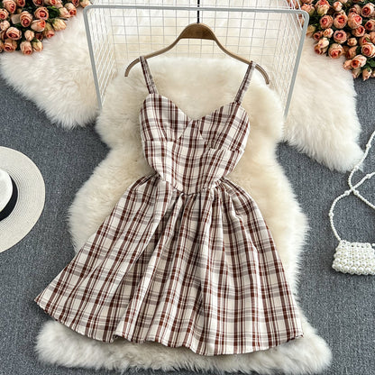 Cute A Line Plaid Dress Fashion Girl Dress RF0096