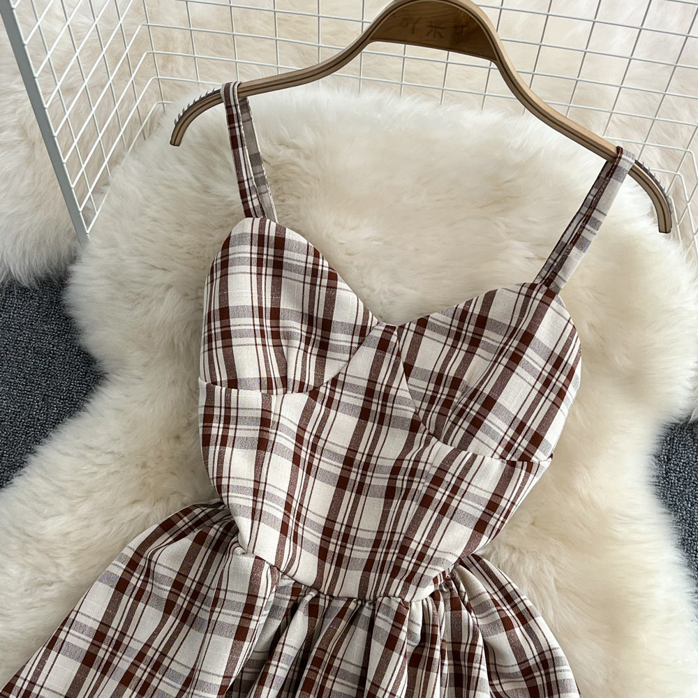 Cute A Line Plaid Dress Fashion Girl Dress RF0096