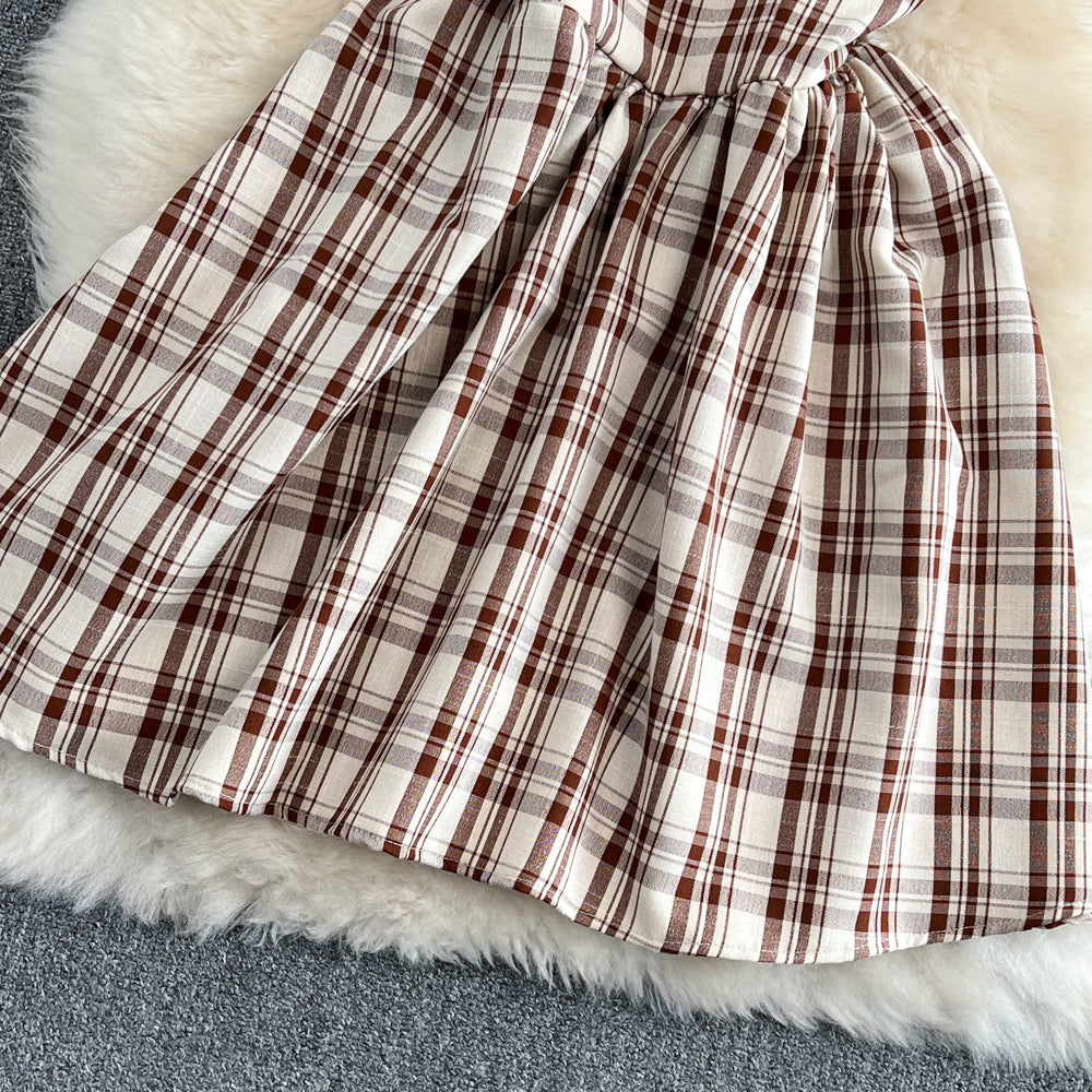 Cute A Line Plaid Dress Fashion Girl Dress RF0096