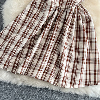 Cute A Line Plaid Dress Fashion Girl Dress RF0096