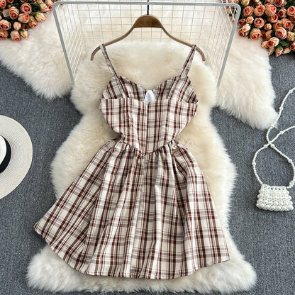 Cute A Line Plaid Dress Fashion Girl Dress RF0096