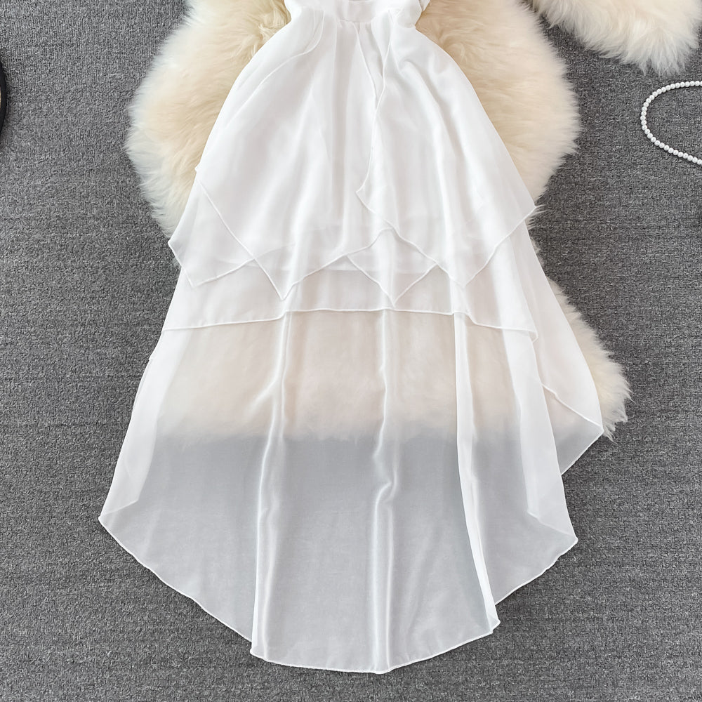 Cute Chiffon High Low Dress Fashion Dress RF0094