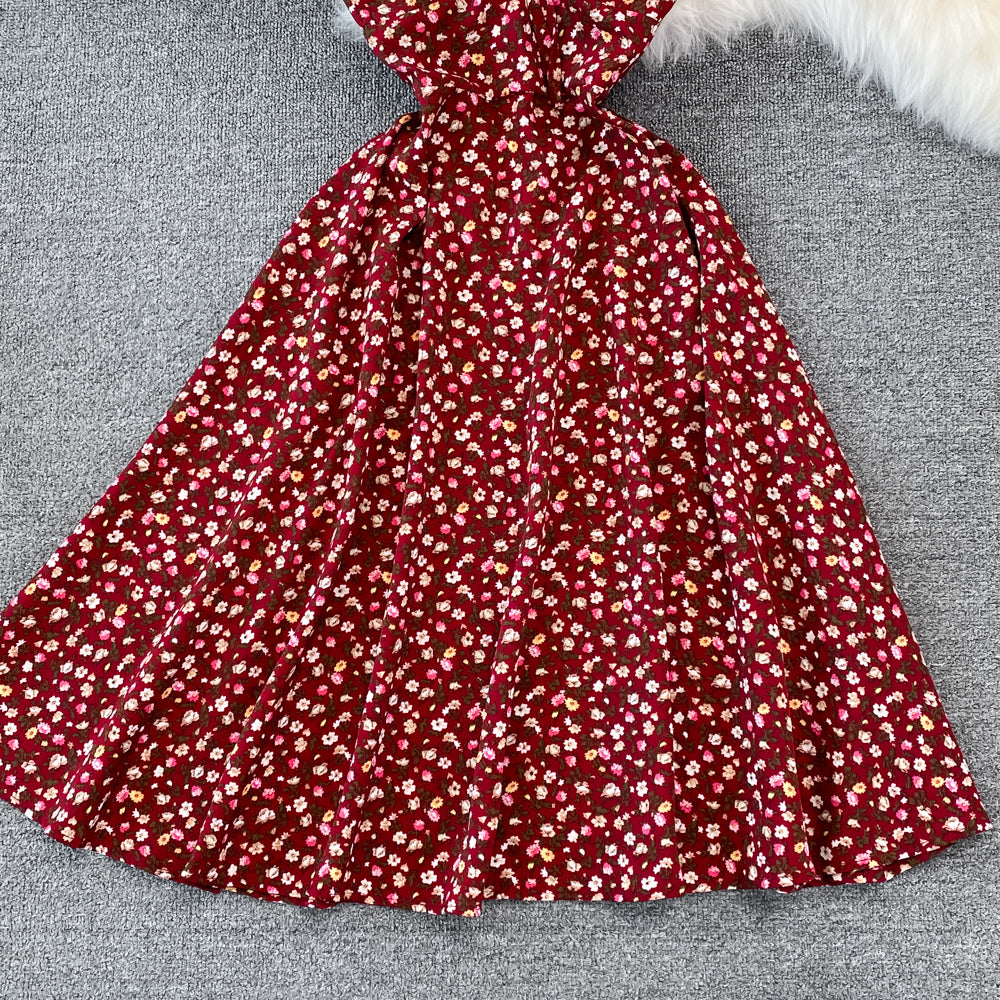 Cute A Line Floral Dress A Line Short Dress RF0091
