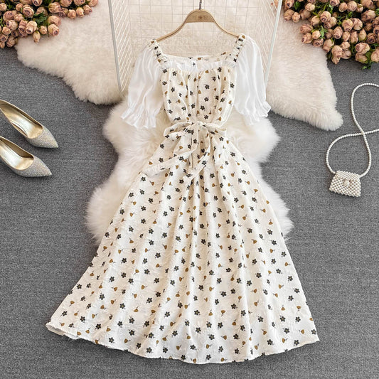 Sweet A Line Floral Dress Fashion Dress RF0090