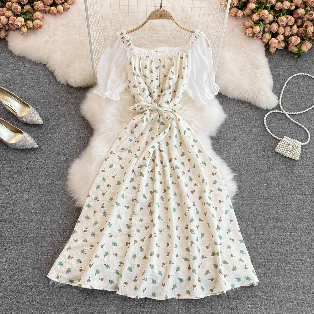 Sweet A Line Floral Dress Fashion Dress RF0090
