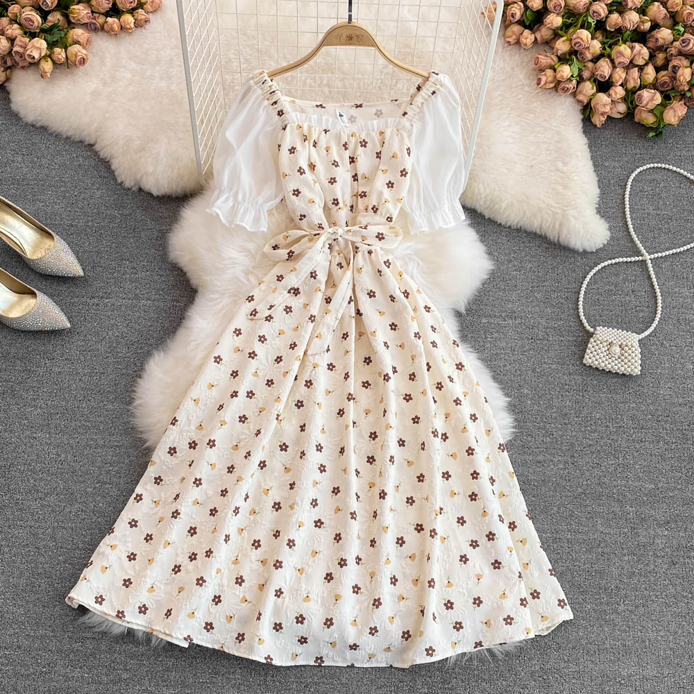 Sweet A Line Floral Dress Fashion Dress RF0090