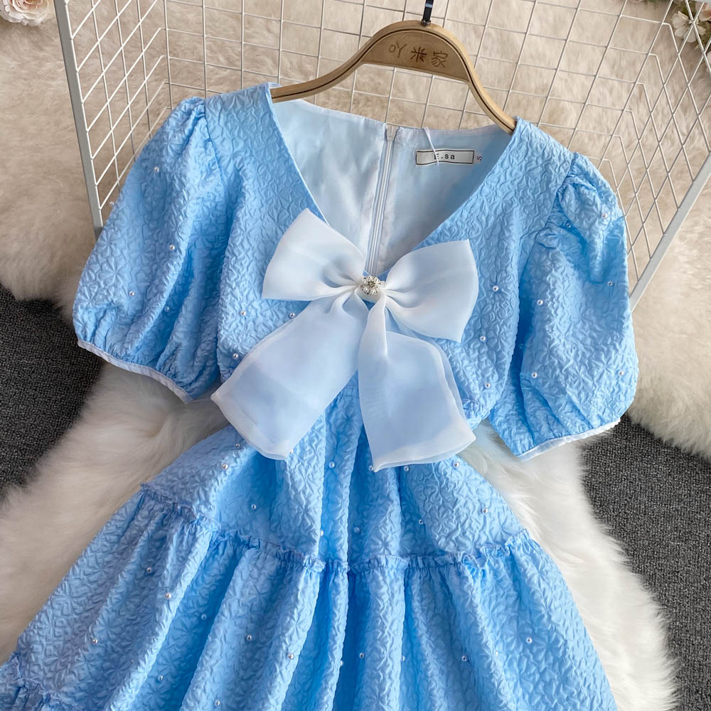 Cute Bow A Line Dress Fashion Girl Dress RF0087