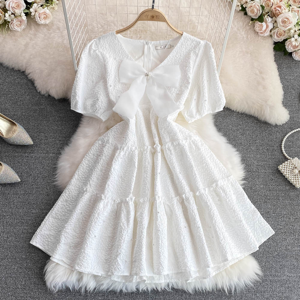Cute Bow A Line Dress Fashion Girl Dress RF0087