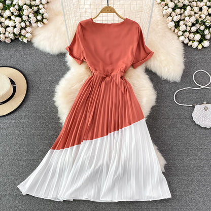 Cute Color Block A Line Dress Fashion Dress RF0086