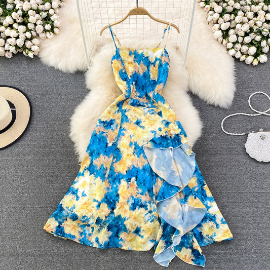 Blue A Line Dress Fashion Girl Dress RF0085