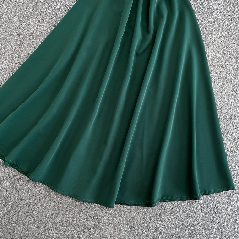 Simple V Neck Short Dress Fashion Girl Dress RF0082