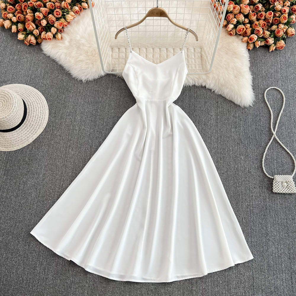 Simple V Neck Short Dress Fashion Girl Dress RF0082