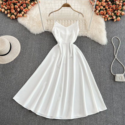 Simple V Neck Short Dress Fashion Girl Dress RF0082